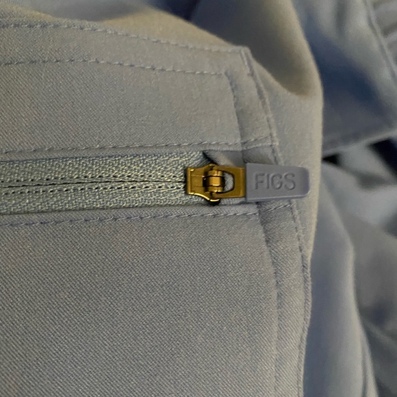 FIGS Blue Zamora High Waisted - Petite Scrub Pants - Picture 7 of 8